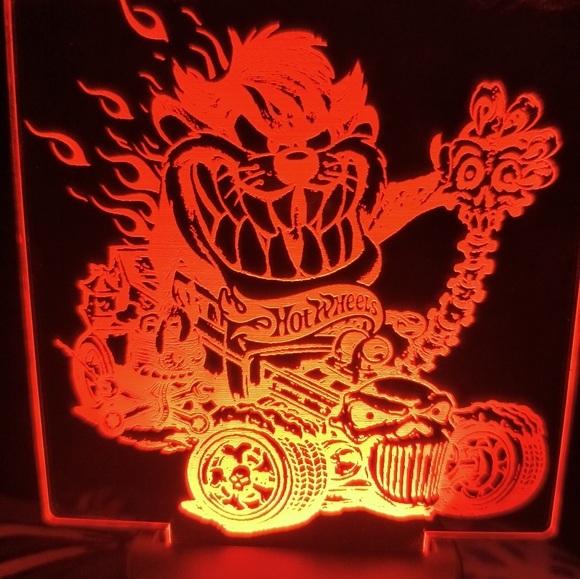 Hot Wheels LED Light Lamp Ft Tasmanian Devil On Hot Wheels Bone Shaker Hot Rod - Picture 5 of 5
